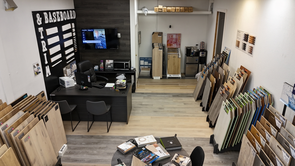 Interior tile flooring display at PSL Floor & Supply in Port St. Lucie
