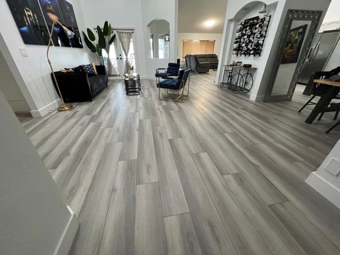 Flooring installation with vinyl and tile in Port St. Lucie