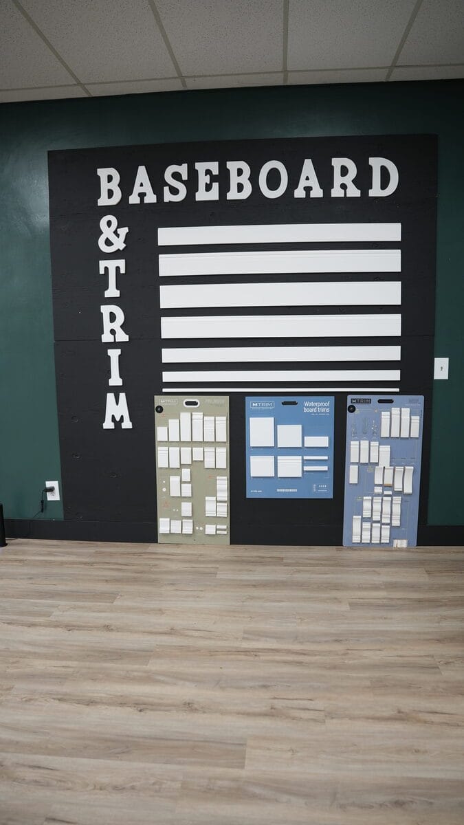 Modern white baseboard installed in a living room